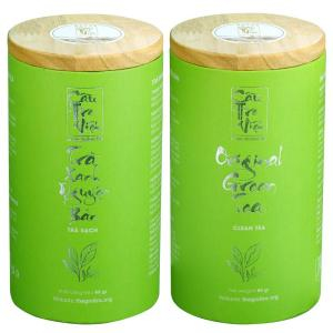 Trà Xanh Nguyên Bản Cầu Tre Việt Lon Tròn Nắp Gỗ 85g